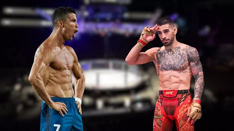 Cristiano Ronaldo, accionista de WOW, promotora de MMA, junto a Ilia Topuria.jpg