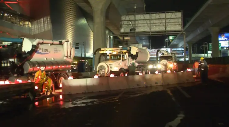 Obras Periférico Norte en la madrugada