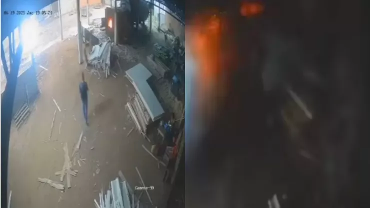 Fatal explosión de una caldera es captada en VIDEO: Un hombre pasó a un lado y murió