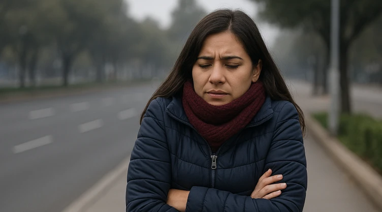 mujer con frío