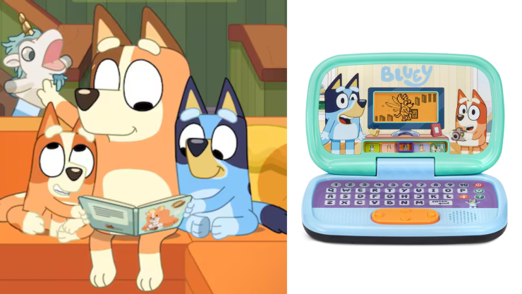 3 juguetes de Bluey para enseñar a los niños a leer