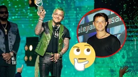¿Se burla? Alejandro Sanz imita look de Christian Nodal.