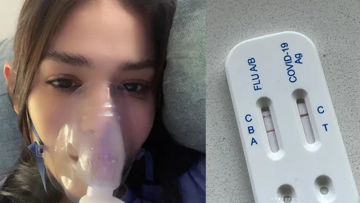 Con una máscara de oxígeno, Danna Paola habla de su estado de salud, ¿está grave?