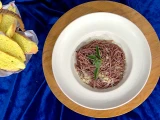 Espagueti al vino rosso