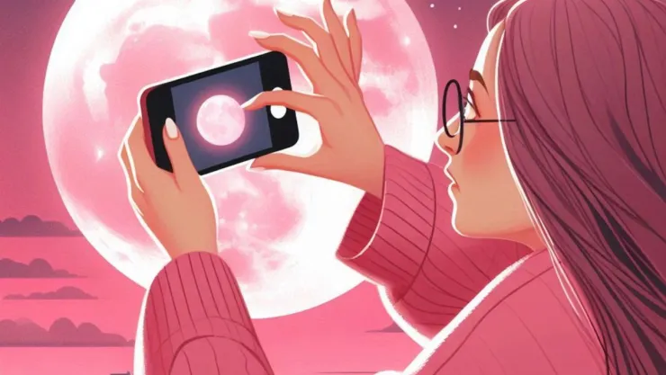 ¡Igual que un profesional! 3 trucos para tomarle fotos a la Luna Rosa sólo con tu celular en abril 2025