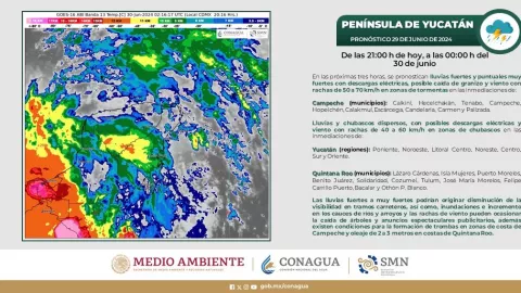 Conoce qué municipios de Quintana Roo tendrán lluvias este domingo 30 de junio de 2024