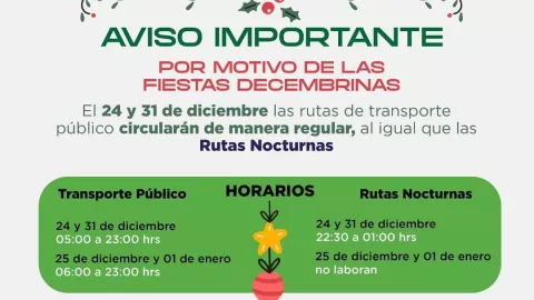 horario va y ven 24 diciembre.