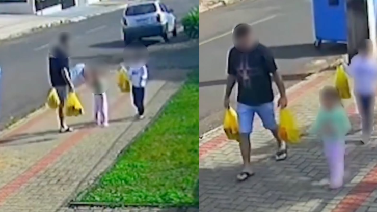 Hombre patea a su hija en Brasil.