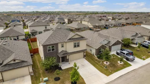 Vista aérea de un barrio de Texas.