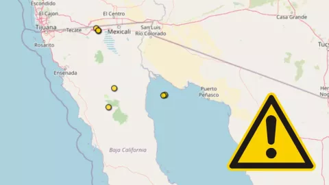 Cadena de sismos se registra hoy en Baja California y el sur de California