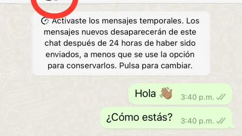 ¿Cómo se ven los mensajes temporales en WhatsApp?