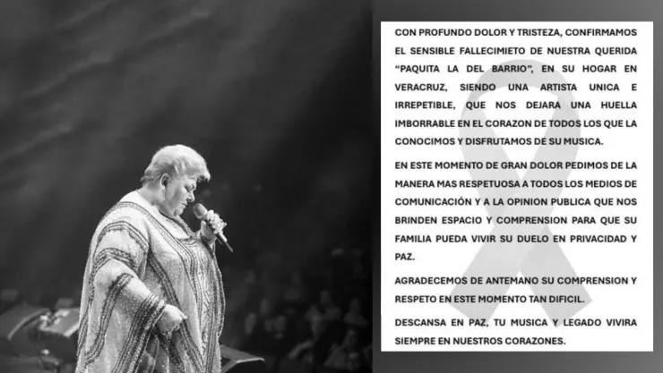 ¿De qué murió Paquita la del Barrio hoy 17 de febrero de 2025?