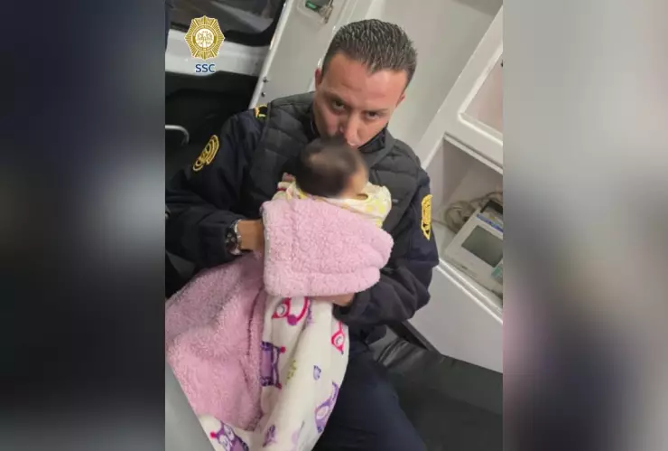 Policía de CDMX salvó a recién nacida que no podía respirar.