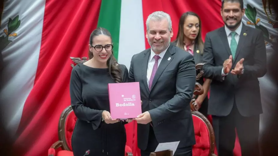 Alfredo Ramírez Bedolla, gobernador de Michoacán, en su Cuarto Informe de Gobierno.
