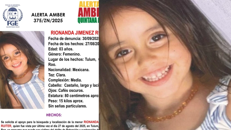 Sigue la búsqueda: Buscan a niña que desapareció hace más de 4 meses en Tulum; esto se sabe de Rionanda Jiménez Ruiter
