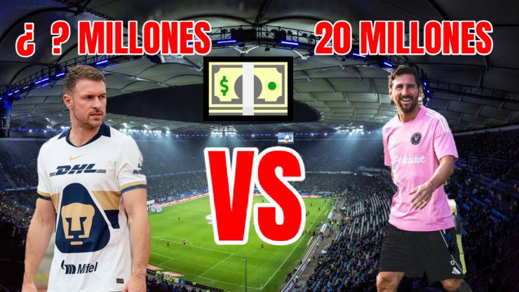 Mientras Lionel Messi gana 20 millones, el sueldo de Aaron Ramsey en Pumas UNAM