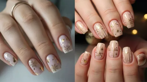 19 ideas de uñas nude con brillos: se ven hermosas en cortas o largas y serás la sensación en Navidad.