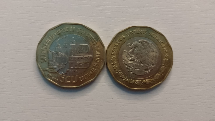 Moneda de 20 pesos de Veracruz