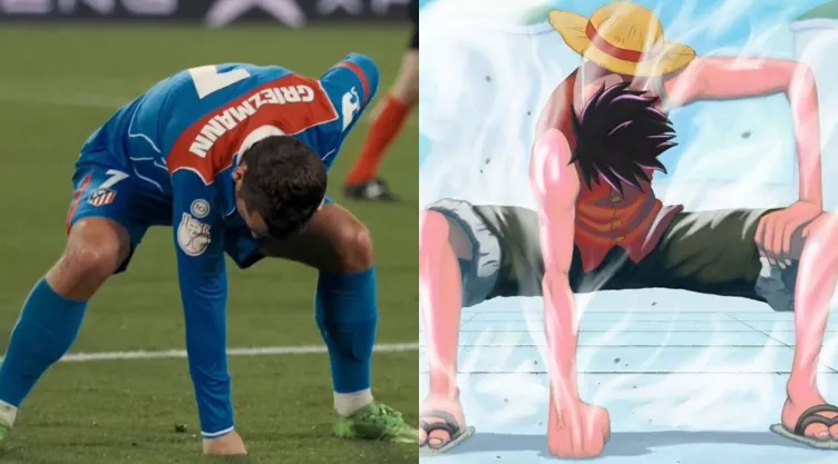 Grierzmann celebra gol como Luffy