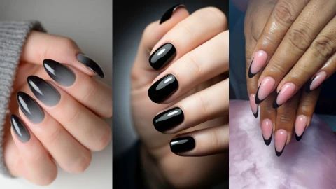 11 ideas de uñas negras que se ven elegantes para usarlas en marzo de 2026