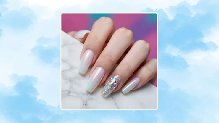 Blanco tornasol con brillo central