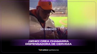 ¡Genio! Crea chamarra dispensadora de cerveza y se viraliza en redes sociales