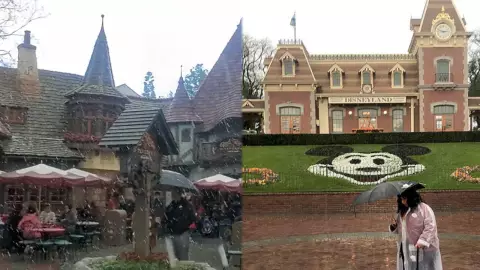 VIDEO Elsa eres tú Por primera vez en años, nevó en Disneyland