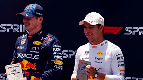 Verstappen y Checo Pérez en Miami