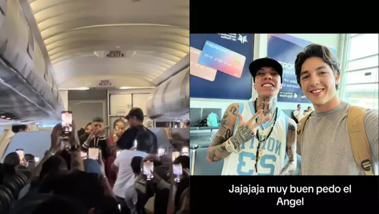 ¡Hizo feliz a muchos! Santa Fe Klan da concierto gratis en un avión gracias a un fan