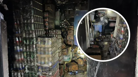 Se incendia expendio de cervezas en Los Mochis