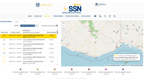 Sismo en Veracruz hoy 11 de julio 2026