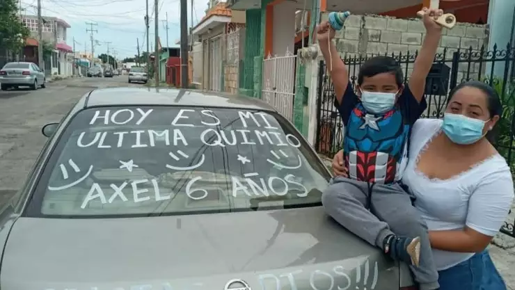 FOTOS: Axel, de 6 años, le gana la batalla al cáncer y se hace viral