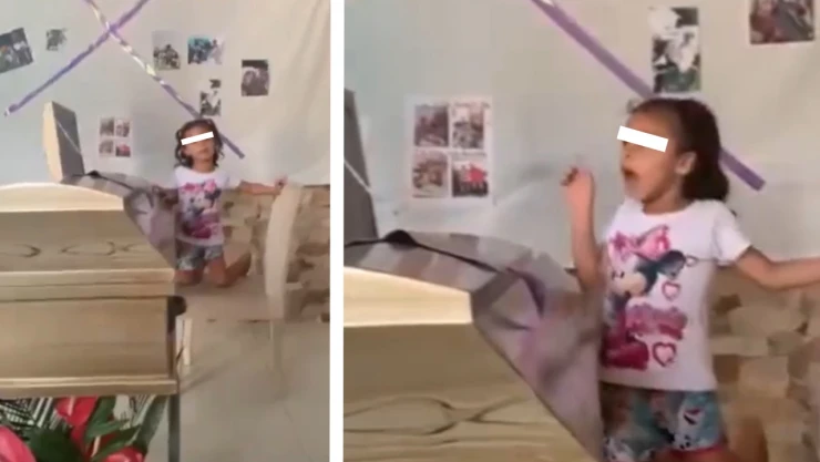 Niña pide bajen la música en velorio de su papá porque “lo va a despertar”.
