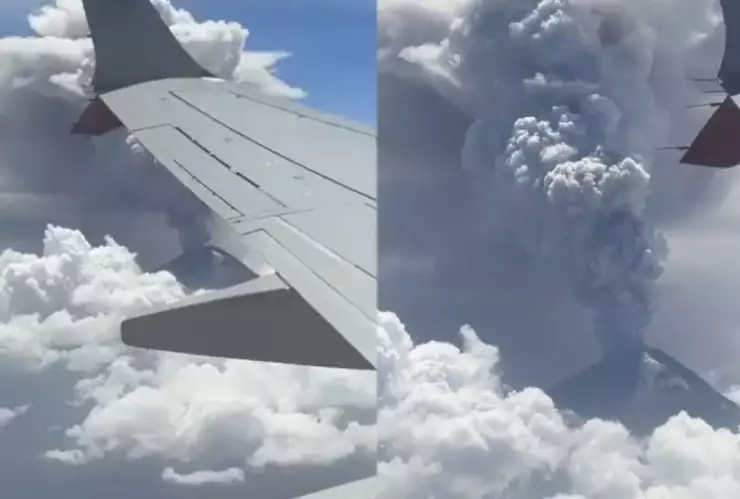 VIDEO: Captan increíble actividad del Popocatépetl desde un avión