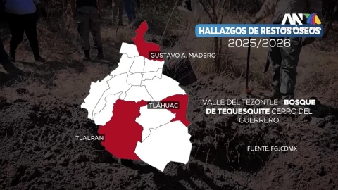 Hallazgos de restos óseos en CDMX entre 2025 y 2026