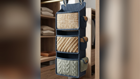 Cómo tejer un organizador de ropa interior y calcetines a crochet para colgar dentro del clóset