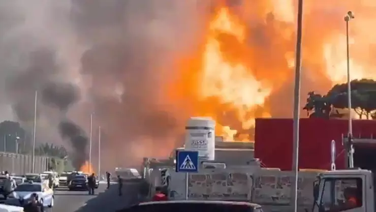 Explosión de gasolinera en Roma