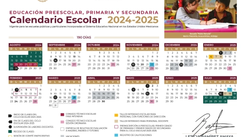 Calendario escolar 2024 - 2025