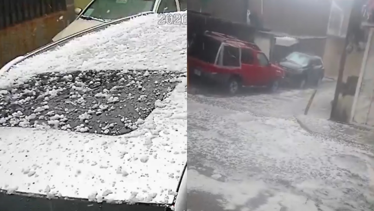 Inundaciones en Ecatepec por fuertes lluvias y granizada