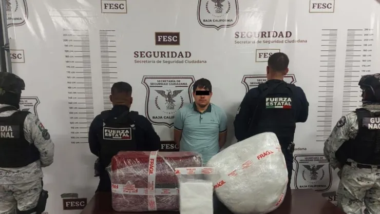 Decomisan metanfetamina y fentanilo en Tijuana; detienen a un hombre