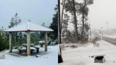 FOTOS: Nevado de Toluca y Volcán de Colima se cubren de nieve tras tormenta invernal