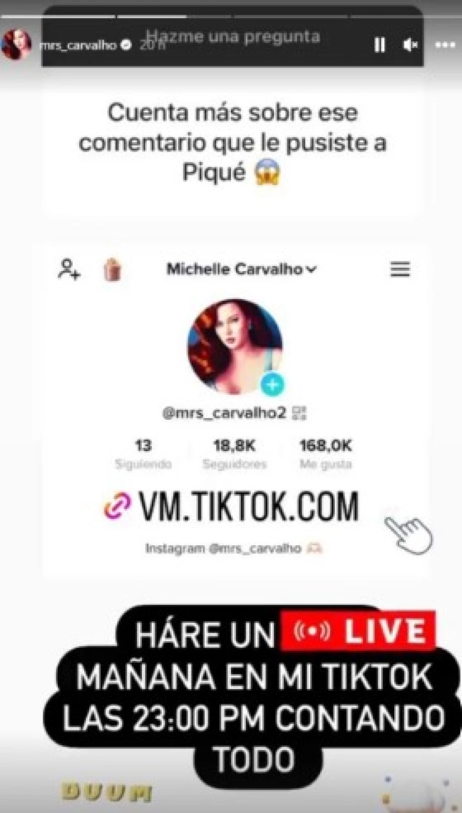 Storie Michel Carvalho contra Piqué