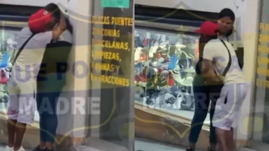 Mujer es captada golpeando brutalmente a un hombre en vía pública