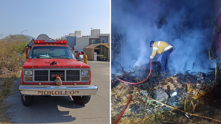 Reportan dos incendios en Moroleón este 24 de abril 2025 basura y pastizal fueron sofocados.png