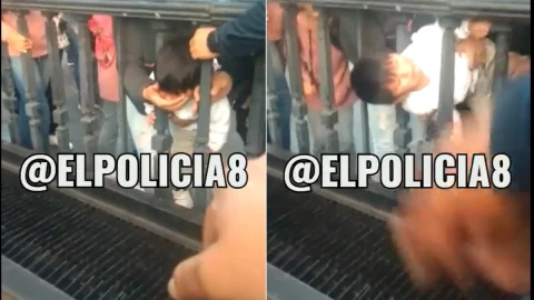 Niño queda atorado tras meter la cabeza en los barrotes