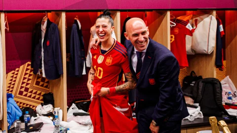 Jennifer Hermoso y Luis Rubiales