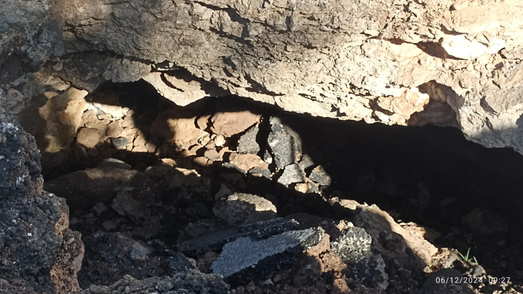 Se abrió una cueva en la colonia Sambulá; se pide conducir con cuidado en la zona