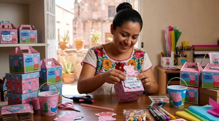 Plantillas de Peppa Pig para crear cajitas sorpresa y dulceros infantiles