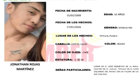 Buscan a Jonathan Rojas Martínez, menor desaparecido en Tepeaca, Puebla