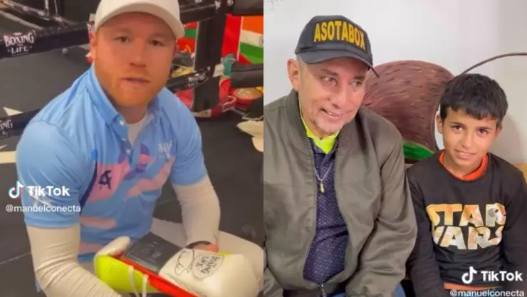 Canelo Álvarez cumple el sueño de un niño; quiere ser boxeador